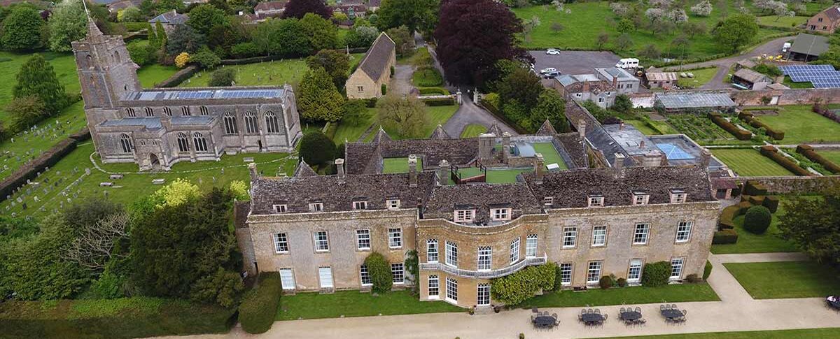 North Cadbury Court south view from the air