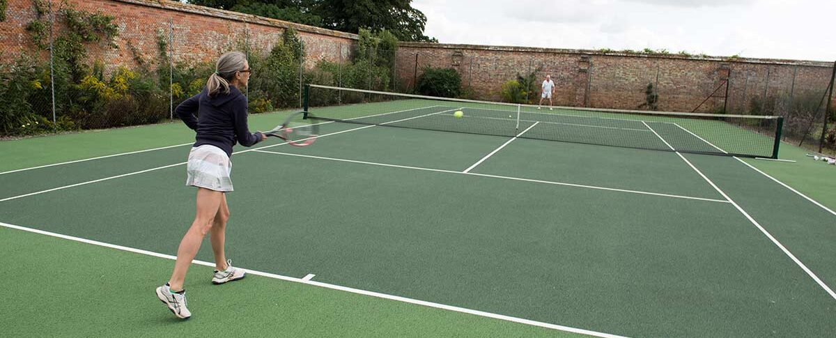 North Cadbury Court tennis played on a hard court